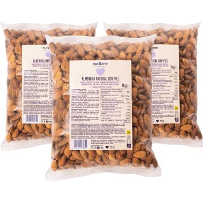 nut&me Amandes décortiquées PREMIUM 3 kg Amandes naturelles Crues pelées Sans sel Source de protéines Haute teneur en fibres Sans gluten Pack 3 x 1 kg - Publicité nut&me Amandes décortiquées PREMIUM 3 kg Amandes naturelles Crues pelées Sans sel Source de protéines Haute teneur en fibres Sans gluten Pack 3 x 1 kg - Publicité