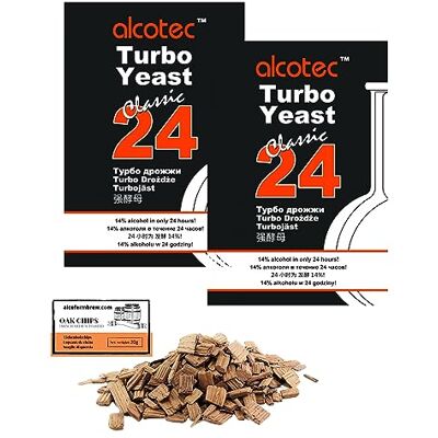 AlcoFermBrew 2 x Turbo Levure Alcotec Classic 24-175g, Levure pour la fermentation du sucre, Distillateurs Levure, Levure Rapide, Gnôle Alcool - Publicité AlcoFermBrew 2 x Turbo Levure Alcotec Classic 24-175g, Levure pour la fermentation du sucre, Distillateurs Levure, Levure Rapide, Gnôle Alcool - Publicité