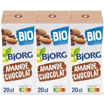 BJORG Lait d'Amande Chocolat Source de Calcium 100 % Végétal Pauvre en Acides Gras Saturés Bio 3 Mini Briques de 20cl - Publicité BJORG Lait d'Amande Chocolat Source de Calcium 100 % Végétal Pauvre en Acides Gras Saturés Bio 3 Mini Briques de 20cl - Publicité