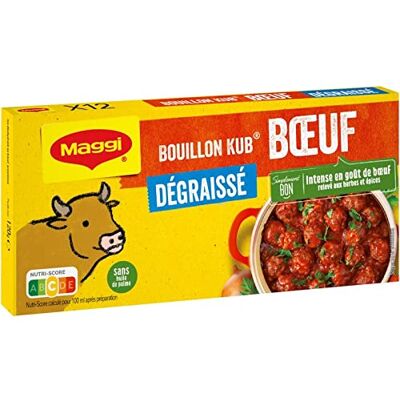 Maggi NESTLE Bouillon Kub Boeuf Degraisse 120G le Lot De 4 - Publicité Maggi NESTLE Bouillon Kub Boeuf Degraisse 120G le Lot De 4 - Publicité