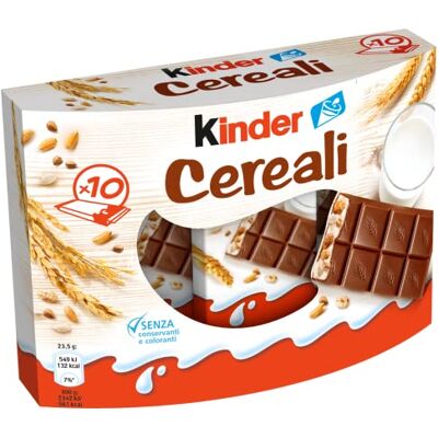 Kinder Country 10 barres chocolatées et céréales 10x23,5g Le paquet de 235g. Publicité Kinder Country 10 barres chocolatées et céréales 10x23,5g Le paquet de 235g. Publicité