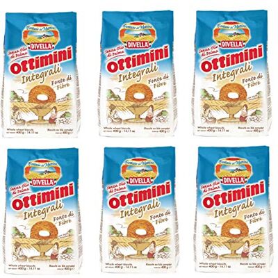Divella Ottimini Integrali Lot de 6 biscuits italiens 400 g - Publicité Divella Ottimini Integrali Lot de 6 biscuits italiens 400 g - Publicité