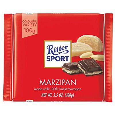 Ritter Sport Massepain Chocolat noir 100 g (lot de 4) - Publicité Ritter Sport Massepain Chocolat noir 100 g (lot de 4) - Publicité