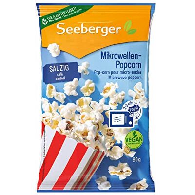 Seeberger Popcorn pour micro-ondes avec huile de tournesol 24 x 90 g - Publicité Seeberger Popcorn pour micro-ondes avec huile de tournesol 24 x 90 g - Publicité