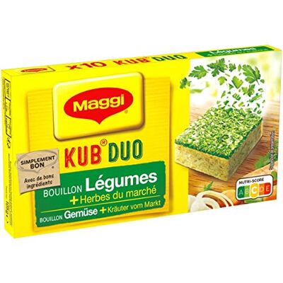 AUCHAN Lot de 3 unités *** MAGGI Kub duo bouillon de légumes et herbes du marché 10 cubes 105g - Publicité AUCHAN Lot de 3 unités *** MAGGI Kub duo bouillon de légumes et herbes du marché 10 cubes 105g - Publicité