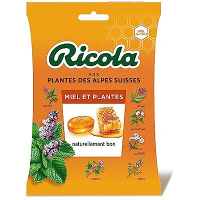 Ricola Bonbons aux Plantes Suisses Parfum Miel et Plantes Sans Sucres 24 Sachets 70 g - Publicité Ricola Bonbons aux Plantes Suisses Parfum Miel et Plantes Sans Sucres 24 Sachets 70 g - Publicité