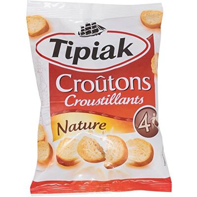 Tipiak Croûtons croustillants, nature Le sachet de 90g - Publicité Tipiak Croûtons croustillants, nature Le sachet de 90g - Publicité