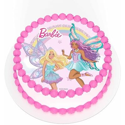 KARDASIS Barbie Fée Disque Sucre 20cm Déco Gâteau Comestible Anniversaire - Publicité KARDASIS Barbie Fée Disque Sucre 20cm Déco Gâteau Comestible Anniversaire - Publicité