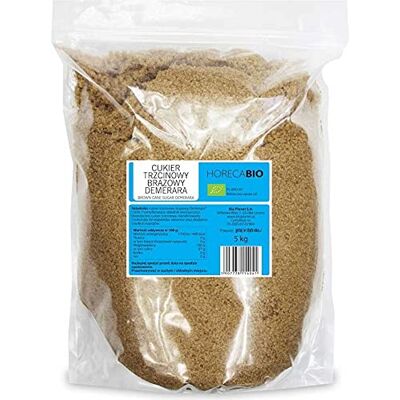 Sucre de canne roux Demerara BIO 5 kg - HORECA - Publicité Sucre de canne roux Demerara BIO 5 kg - HORECA - Publicité