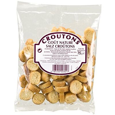 Tipiak Croûtons Nature 75g – Croûtons croustillants pour soupe, salade et apéritif – Pain grillé doré au four – Sachet individuel - Publicité Tipiak Croûtons Nature 75g – Croûtons croustillants pour soupe, salade et apéritif – Pain grillé doré au four – Sachet individuel - Publicité