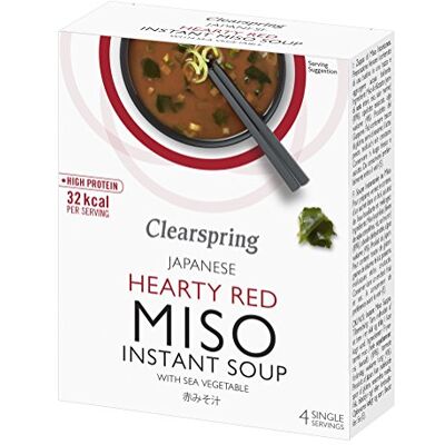 Clearspring Hearty Red Miso Soup + Sea Veg 1 x 4x10g - Publicité Clearspring Hearty Red Miso Soup + Sea Veg 1 x 4x10g - Publicité