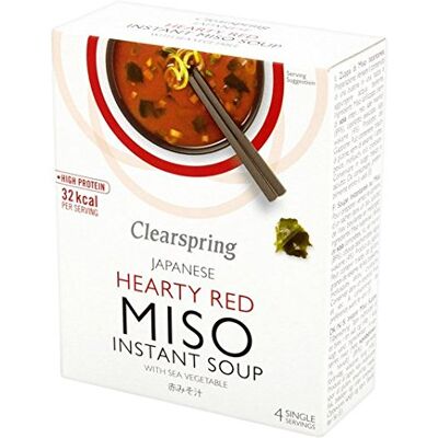 Clearspring Soupe Miso rouge copieuse + légumes de mer 1 x 4x10g - Publicité Clearspring Soupe Miso rouge copieuse + légumes de mer 1 x 4x10g - Publicité