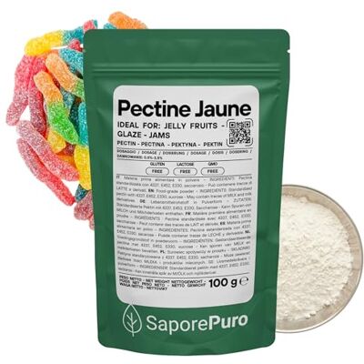 SaporePuro Pectine Jaune 100 g – Gélifiant Naturel à Haut Pouvoir Gélifiant pour Confitures et Gelées – SANS GLUTEN - Publicité SaporePuro Pectine Jaune 100 g – Gélifiant Naturel à Haut Pouvoir Gélifiant pour Confitures et Gelées – SANS GLUTEN - Publicité