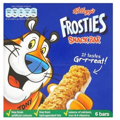 Kellogg's Frosties Lot de 4 barres de lait et céréales - Publicité Kellogg's Frosties Lot de 4 barres de lait et céréales - Publicité