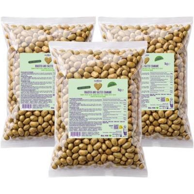 nut&me Edamame grillé et salé 1,5 kg Pack 3 x 500 g, Riche en protéines, En-cas croquant, Sans gluten ni sucres ajoutés - Publicité nut&me Edamame grillé et salé 1,5 kg Pack 3 x 500 g, Riche en protéines, En-cas croquant, Sans gluten ni sucres ajoutés - Publicité