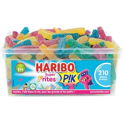 HARIBO Super Frites PIK Bonbons Piquants Sans Colorants Artificiels Boîte De 210 Bonbons Piquants - Publicité HARIBO Super Frites PIK Bonbons Piquants Sans Colorants Artificiels Boîte De 210 Bonbons Piquants - Publicité