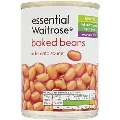 Waitrose Baked Beans in Tomato Sauce Essential 400g - Publicité Waitrose Baked Beans in Tomato Sauce Essential 400g - Publicité