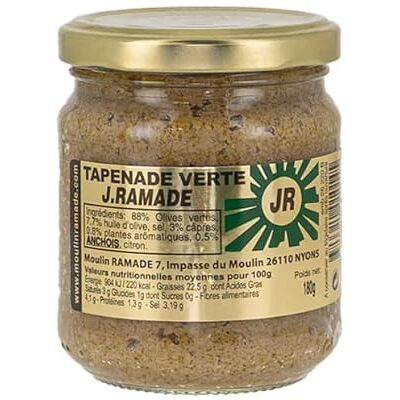 Moulin Ramade Tapenade verte 180g - Publicité Moulin Ramade Tapenade verte 180g - Publicité