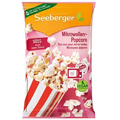 Seeberger Popcorn pour micro-ondes avec huile de tournesol 24 x 90 g - Publicité Seeberger Popcorn pour micro-ondes avec huile de tournesol 24 x 90 g - Publicité