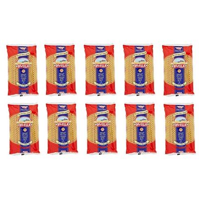 Divella Lot de 10 pâtes 100 % italiennes N° 83 Fusilli col buco 500 g - Publicité Divella Lot de 10 pâtes 100 % italiennes N° 83 Fusilli col buco 500 g - Publicité