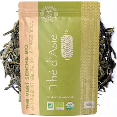Khla Thé Vert Bio 100 g Thé Vert Sencha en Vrac Chaud ou Glacé Sans Pesticides Sencha Japonais Frais & Parfumé Thé d’Asie Origine Chine Tisane & Infusion - Publicité Khla Thé Vert Bio 100 g Thé Vert Sencha en Vrac Chaud ou Glacé Sans Pesticides Sencha Japonais Frais & Parfumé Thé d’Asie Origine Chine Tisane & Infusion - Publicité