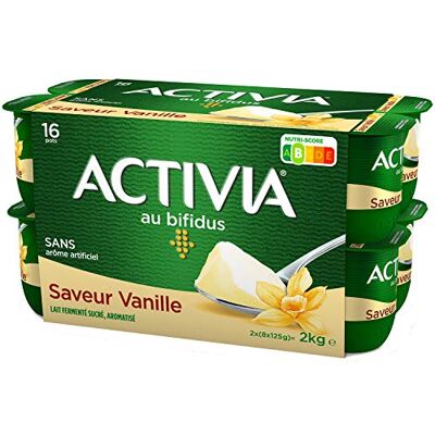ACTIVIA Yaourt Bifidus Saveur Vanille, 16 x 125g - Publicité ACTIVIA Yaourt Bifidus Saveur Vanille, 16 x 125g - Publicité