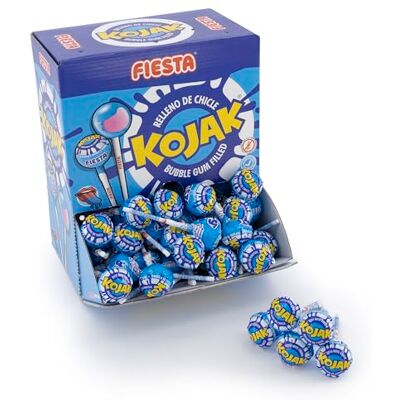 KOJAK - PINTALENGUAS FIESTA - Mûre - Gomme fourrée - Bonbon - Publicité KOJAK - PINTALENGUAS FIESTA - Mûre - Gomme fourrée - Bonbon - Publicité