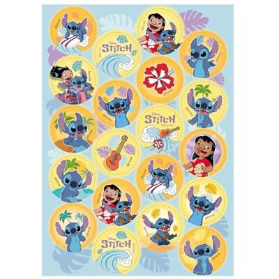 dekora Décoration de Pâtisserie pour Anniversaires Mini-Disques Stitch 3,4 cm Disques en Papier Comestible pour Biscuits, Cupcakes, Gâteaux Sans Gluten ni Lactose Convient aux Végétariens - Publicité dekora Décoration de Pâtisserie pour Anniversaires Mini-Disques Stitch 3,4 cm Disques en Papier Comestible pour Biscuits, Cupcakes, Gâteaux Sans Gluten ni Lactose Convient aux Végétariens - Publicité