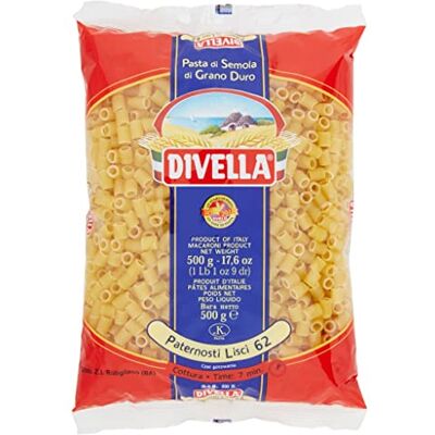 Italian Gourmet E.R. Divella Paternosti Lisci N. 62 Lot de 10 pâtes à la semoule de blé dur 500 g + boîte de 400 g - Publicité Italian Gourmet E.R. Divella Paternosti Lisci N. 62 Lot de 10 pâtes à la semoule de blé dur 500 g + boîte de 400 g - Publicité