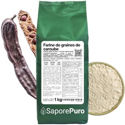 SaporePuro Farine de Graines de Caroube 1000 g – SANS GLUTEN – Épaississant et gélifiant naturel 100% pur – Idéale pour Glaces, Sorbets, Desserts et Sauces - Publicité SaporePuro Farine de Graines de Caroube 1000 g – SANS GLUTEN – Épaississant et gélifiant naturel 100% pur – Idéale pour Glaces, Sorbets, Desserts et Sauces - Publicité