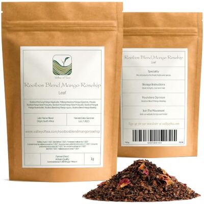 Valley of Tea Mélange Rooibos Mangue Églantine Fruité en Vrac d'Afrique du Sud - Publicité Valley of Tea Mélange Rooibos Mangue Églantine Fruité en Vrac d'Afrique du Sud - Publicité
