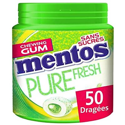 MENTOS GUM Pure Fresh Chloro Au Thé Vert Sans Sucre 100G le Lot De 3 - Publicité MENTOS GUM Pure Fresh Chloro Au Thé Vert Sans Sucre 100G le Lot De 3 - Publicité