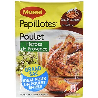 Maggi Papillotes Poulet Herbes de Provence (1 Sachet) 34g - Publicité Maggi Papillotes Poulet Herbes de Provence (1 Sachet) 34g - Publicité