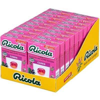 Ricola 20 Boîtes de 50 g Bonbons aux Plantes Suisses Parfum Cassis Rafraîchissant sans Sucres - Publicité Ricola 20 Boîtes de 50 g Bonbons aux Plantes Suisses Parfum Cassis Rafraîchissant sans Sucres - Publicité