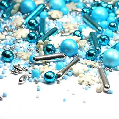 mySprinkles wir streuseln Liebe Sprinkles Lot de 90 bâtonnets de neige en forme de flocons de neige Bleu/blanc 90 g - Publicité mySprinkles wir streuseln Liebe Sprinkles Lot de 90 bâtonnets de neige en forme de flocons de neige Bleu/blanc 90 g - Publicité
