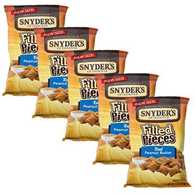 Snyder's Lot de 5 morceaux de bretzel remplis de véritable beurre de cacahuète bretzels croustillants collations sans cholestérol 142 g - Publicité Snyder's Lot de 5 morceaux de bretzel remplis de véritable beurre de cacahuète bretzels croustillants collations sans cholestérol 142 g - Publicité