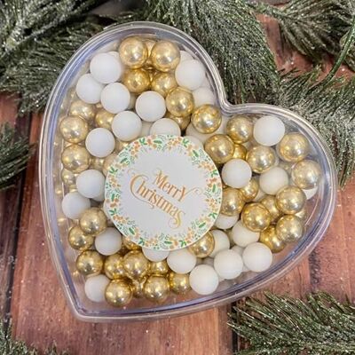 EinsSein Coeur en boules de chocolat Cadeau Joyeux Noël blanc-or Idée Cadeau Saint-Nicolas, Gourmandise avec Boules de Chocolat Gourmandes Petit Cadeau Festif pour les Fêtes - Publicité EinsSein Coeur en boules de chocolat Cadeau Joyeux Noël blanc-or Idée Cadeau Saint-Nicolas, Gourmandise avec Boules de Chocolat Gourmandes Petit Cadeau Festif pour les Fêtes - Publicité