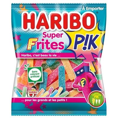 Haribo - Bonbons Super frites - Noir - 120 g - Bonbons - Publicité Haribo - Bonbons Super frites - Noir - 120 g - Bonbons - Publicité