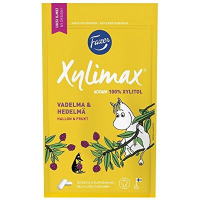 Fazer Xylimax Moomin Raspberry Fruit Chewing Gum for Kids Bag 100g. Publicité Fazer Xylimax Moomin Raspberry Fruit Chewing Gum for Kids Bag 100g. Publicité