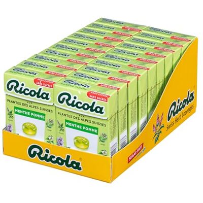 Ricola 20 Boîtes de 50 g Bonbons aux Plantes Suisses Parfum Menthe Pomme Rafraîchissant sans Sucres - Publicité Ricola 20 Boîtes de 50 g Bonbons aux Plantes Suisses Parfum Menthe Pomme Rafraîchissant sans Sucres - Publicité