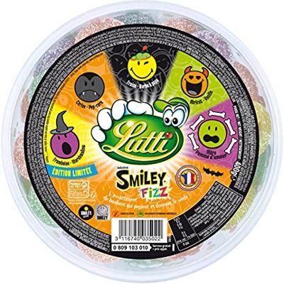 Lutti Smiley Hallowizz Tubo 400 g - Publicité Lutti Smiley Hallowizz Tubo 400 g - Publicité