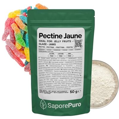 SaporePuro Pectine Jaune 50 g – Gélifiant Naturel à Haut Pouvoir Gélifiant pour Confitures et Gelées – SANS GLUTEN - Publicité SaporePuro Pectine Jaune 50 g – Gélifiant Naturel à Haut Pouvoir Gélifiant pour Confitures et Gelées – SANS GLUTEN - Publicité