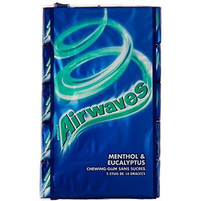 AirWaves Chewing-gum sans sucres aux goûts Menthol & Eucalyptus 70 g - Publicité AirWaves Chewing-gum sans sucres aux goûts Menthol & Eucalyptus 70 g - Publicité