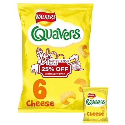 Walkers Quavers Lot de 6 collations au fromage 16 g - Publicité Walkers Quavers Lot de 6 collations au fromage 16 g - Publicité