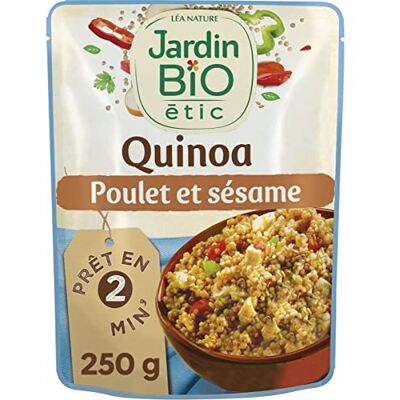 AUCHAN Lot de 3 unités *** JARDIN BIO ETIC Quinoa poulet sésame sachet express 1 personne 250g - Publicité AUCHAN Lot de 3 unités *** JARDIN BIO ETIC Quinoa poulet sésame sachet express 1 personne 250g - Publicité