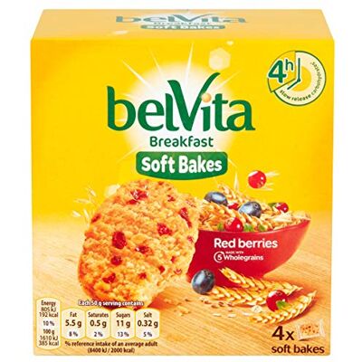 belVita , Soft Bakes, Biscuits de Céréales, Biscuits au Fruits Rouges, 250 gr - Publicité belVita , Soft Bakes, Biscuits de Céréales, Biscuits au Fruits Rouges, 250 gr - Publicité