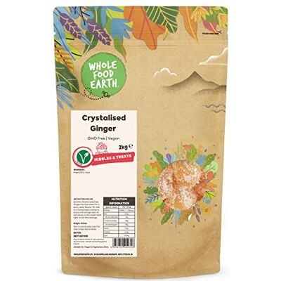 Wholefood Earth Gingembre Confit 2 kg Vegan, Sans OGM, Idéal en Pâtisserie, Encas Naturel, Sucré et Savoureux, Riche en Saveurs, Qualité Premium - Publicité Wholefood Earth Gingembre Confit 2 kg Vegan, Sans OGM, Idéal en Pâtisserie, Encas Naturel, Sucré et Savoureux, Riche en Saveurs, Qualité Premium - Publicité