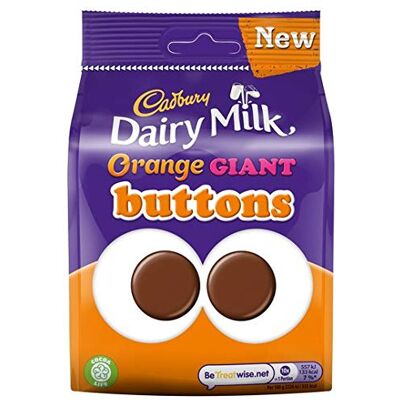 Cadbury Lot de 10 boutons géants laitiers Orange 110 g - Publicité Cadbury Lot de 10 boutons géants laitiers Orange 110 g - Publicité