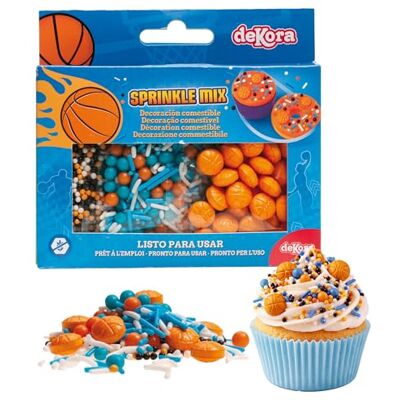 dekora – Vermicelles pâtisserie, Sprinkles gâteau Mix basketball, Décoration comestible pour gâteau d’anniversaire enfant, Topping sucré pour cupcakes, biscuits et desserts 70g - Publicité dekora – Vermicelles pâtisserie, Sprinkles gâteau Mix basketball, Décoration comestible pour gâteau d’anniversaire enfant, Topping sucré pour cupcakes, biscuits et desserts 70g - Publicité