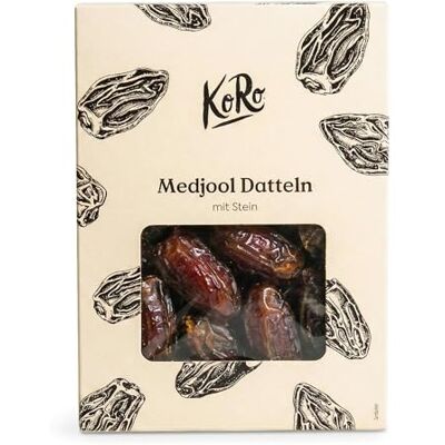 KoRo – Dattes Medjool avec noyau 1 kg – Séchées au soleil – Particulièrement tendres et moelleuses – Goût caramel – Snack riche en fibres - Publicité KoRo – Dattes Medjool avec noyau 1 kg – Séchées au soleil – Particulièrement tendres et moelleuses – Goût caramel – Snack riche en fibres - Publicité